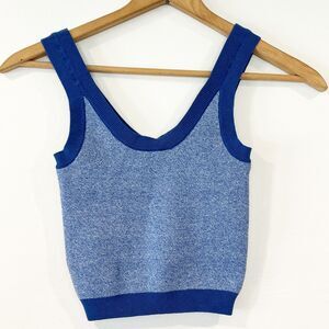 Nude Lucy Active Blue Knit Tank XS NEW NWT Organic Recycled Workout Yoga